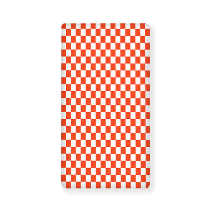 Lava Orange And White Checkered Print Baby Crib Sheet