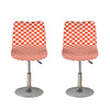 Lava Orange And White Checkered Print Bar Stool Covers