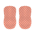 Lava Orange And White Checkered Print Bar Stool Covers