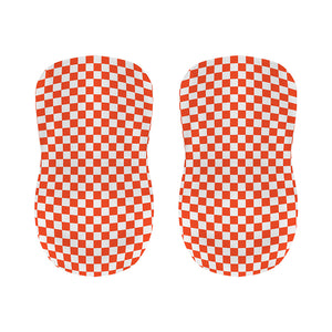 Lava Orange And White Checkered Print Bar Stool Covers