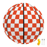 Lava Orange And White Checkered Print Basketball