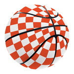 Lava Orange And White Checkered Print Basketball