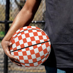 Lava Orange And White Checkered Print Basketball