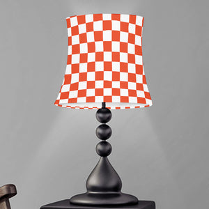 Lava Orange And White Checkered Print Bell Lamp Shade