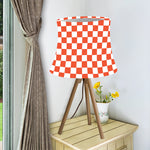 Lava Orange And White Checkered Print Bell Lamp Shade