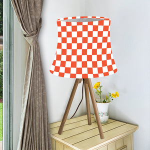 Lava Orange And White Checkered Print Bell Lamp Shade