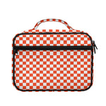Lava Orange And White Checkered Print Briefcase Bible Bag