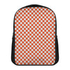 Lava Orange And White Checkered Print Casual Backpack