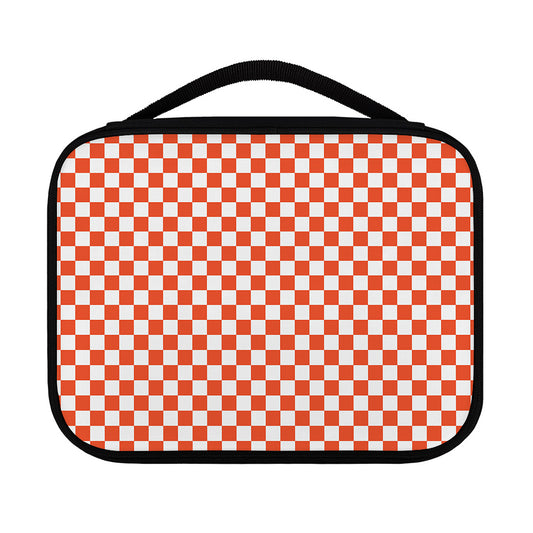 Lava Orange And White Checkered Print Classic Bible Case