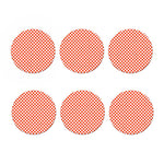 Lava Orange And White Checkered Print Coaster Set