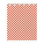 Lava Orange And White Checkered Print Curtain