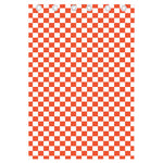 Lava Orange And White Checkered Print Curtain