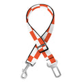 Lava Orange And White Checkered Print Dog Seat Belt