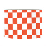 Lava Orange And White Checkered Print Drum Lamp Shade