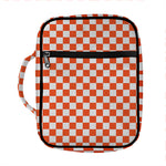 Lava Orange And White Checkered Print Front Pocket Bible Bag