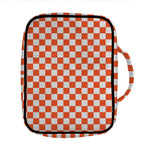 Lava Orange And White Checkered Print Front Pocket Bible Bag