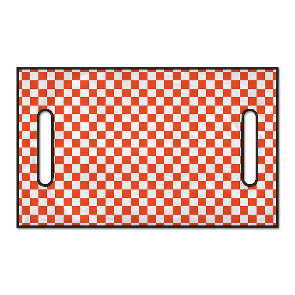 Lava Orange And White Checkered Print Golf Cart Seat Cover
