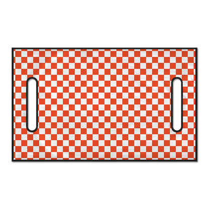 Lava Orange And White Checkered Print Golf Cart Seat Cover