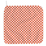 Lava Orange And White Checkered Print Hand Towel