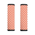Lava Orange And White Checkered Print Handle Covers