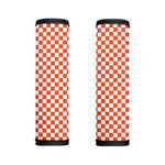 Lava Orange And White Checkered Print Handle Covers