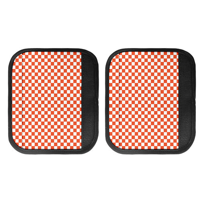Lava Orange And White Checkered Print Handle Covers