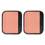 Lava Orange And White Checkered Print Handle Covers
