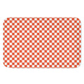 Lava Orange And White Checkered Print Indoor Door Mat