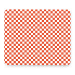 Lava Orange And White Checkered Print Mouse Pad