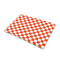 Lava Orange And White Checkered Print Pet Cooling Mat Cover