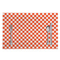 Lava Orange And White Checkered Print Placemat