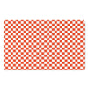 Lava Orange And White Checkered Print Polyester Doormat