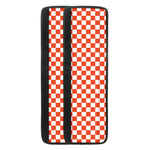 Lava Orange And White Checkered Print Refrigerator Handle Covers