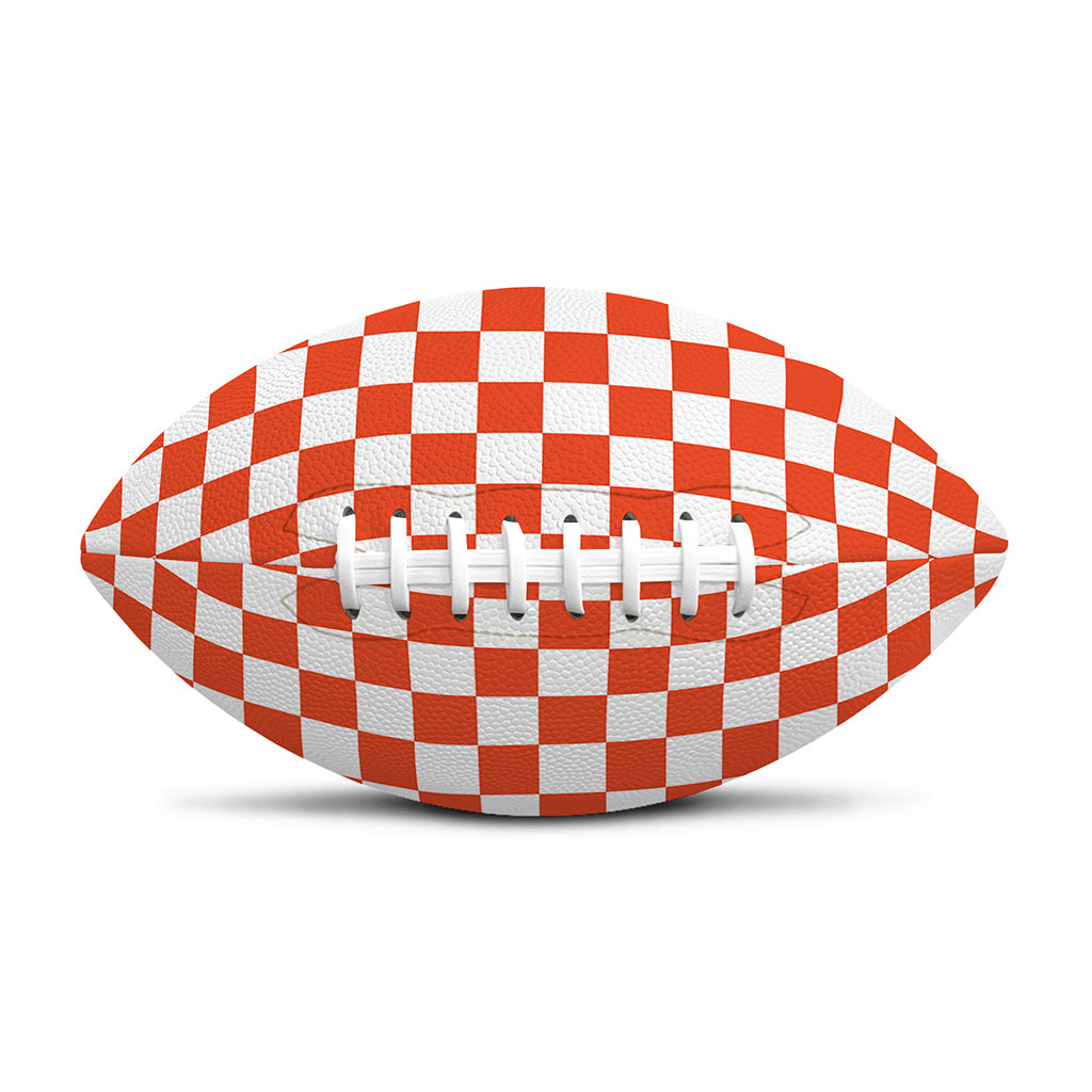 Lava Orange And White Checkered Print Rugby Ball