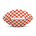 Lava Orange And White Checkered Print Rugby Ball
