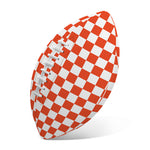 Lava Orange And White Checkered Print Rugby Ball