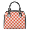 Lava Orange And White Checkered Print Shoulder Handbag