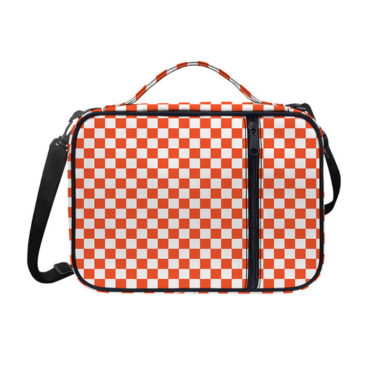 Lava Orange And White Checkered Print Shoulder Strap Bible Bag