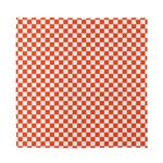 Lava Orange And White Checkered Print Silk Bandana