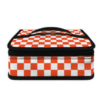 Lava Orange And White Checkered Print Small Lunch Bag