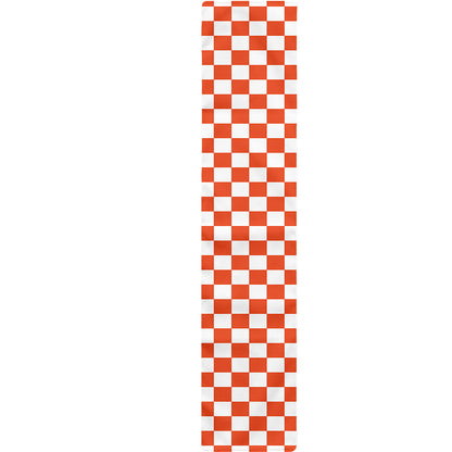 Lava Orange And White Checkered Print Table Runner