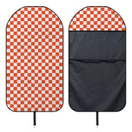Lava Orange And White Checkered Print Waterproof Car Seat Cover