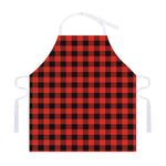 Lava Orange Buffalo Check Pattern Print Adjustable Apron