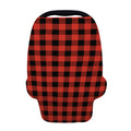 Lava Orange Buffalo Check Pattern Print Baby Seat Cover