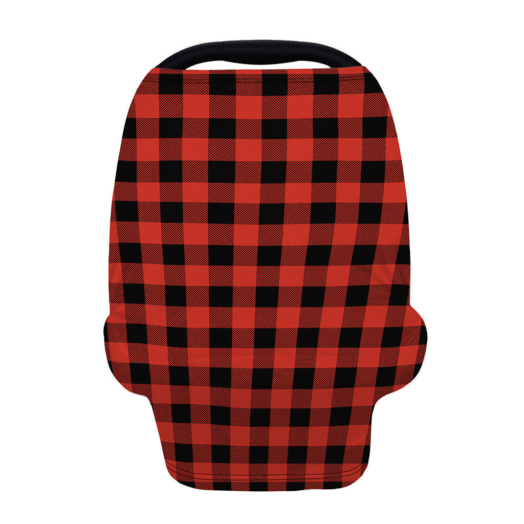 Lava Orange Buffalo Check Pattern Print Baby Seat Cover