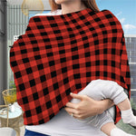 Lava Orange Buffalo Check Pattern Print Baby Seat Cover