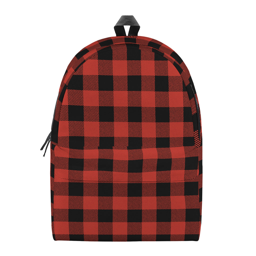 Lava Orange Buffalo Check Pattern Print Backpack