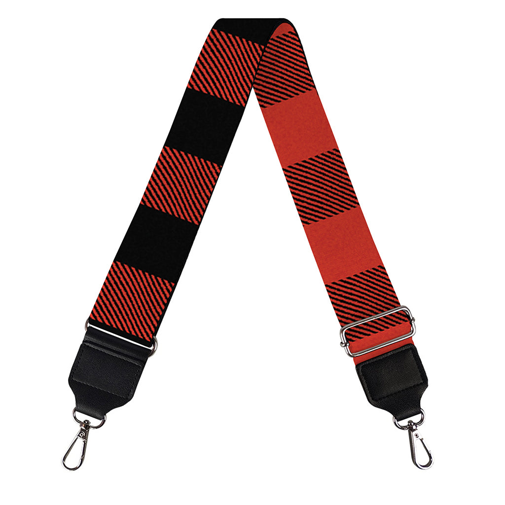 Lava Orange Buffalo Check Pattern Print Bag Strap