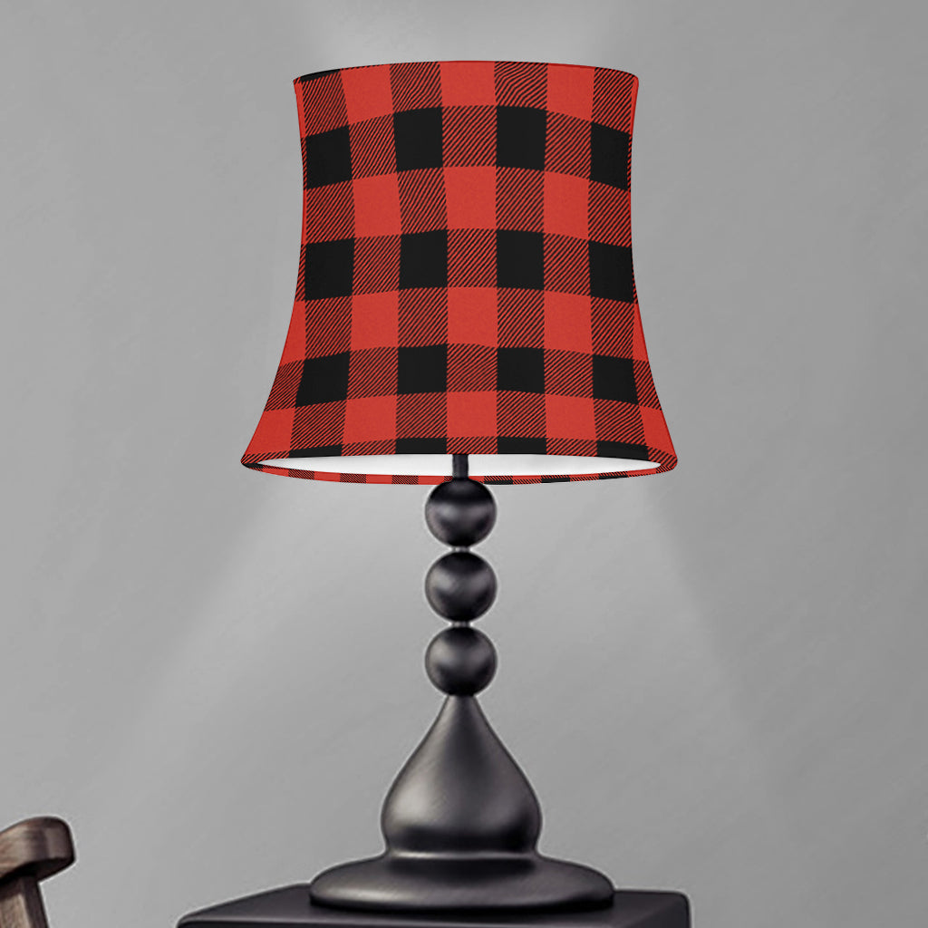 Lava Orange Buffalo Check Pattern Print Bell Lamp Shade