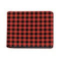 Lava Orange Buffalo Check Pattern Print Bifold Wallet